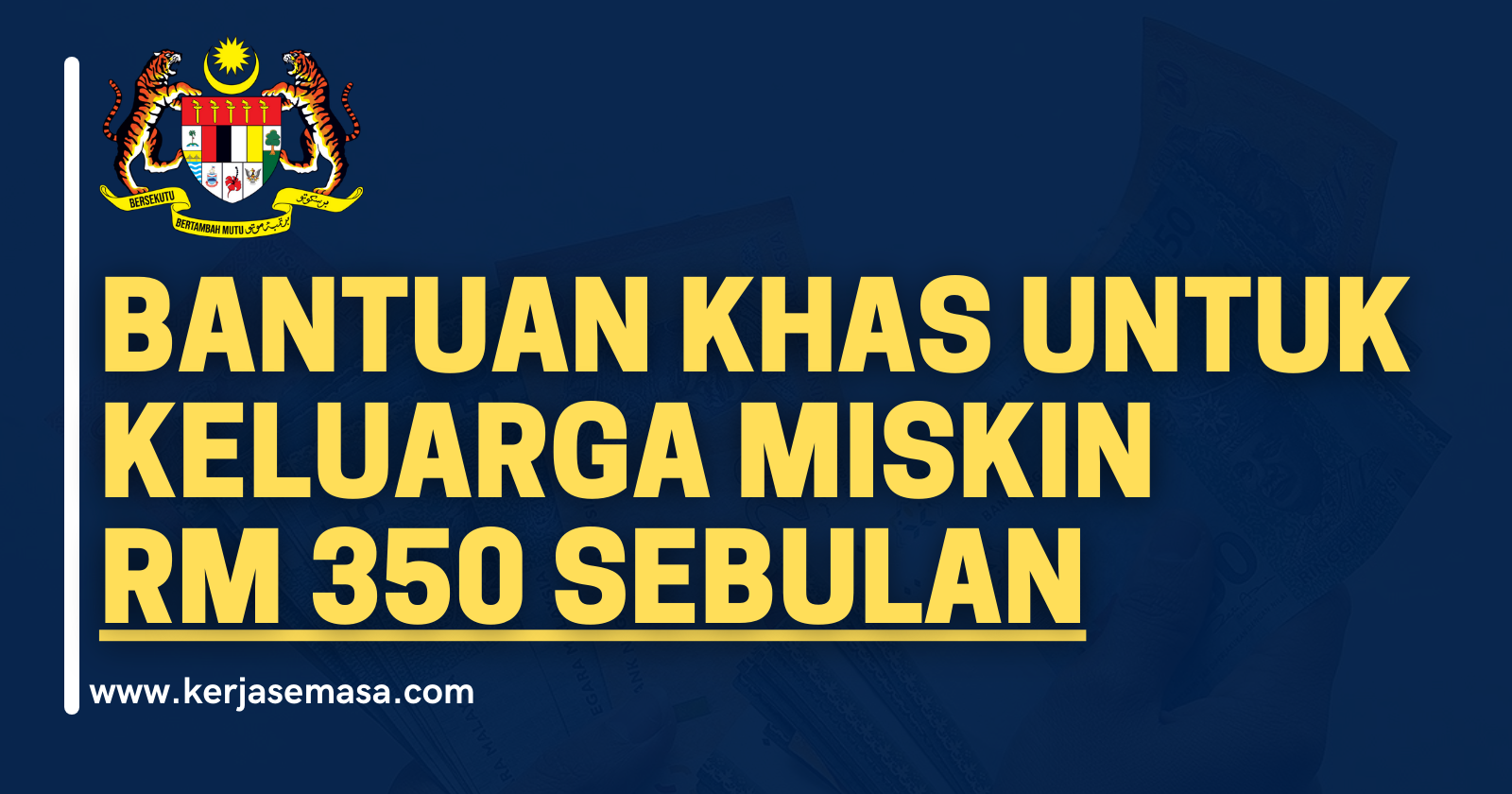 Anda berpeluang menerima bantuan khas untuk keluarga miskin berjumlah RM 350 sebulan. Terdapat sebuah bantuan di bawah kendalian Jabatan Kebajikan Masyarakat (JKM) kepada isi rumah yang layak. Untuk mengetahui maklumat penuh sila rujuk perkara di bawah.